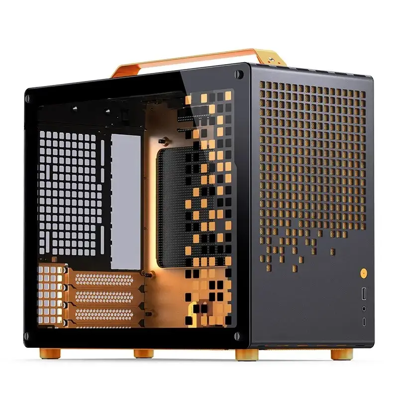 Datora korpuss JONSPLUS MATX Handle Case Z20 - Melns-Oranžs