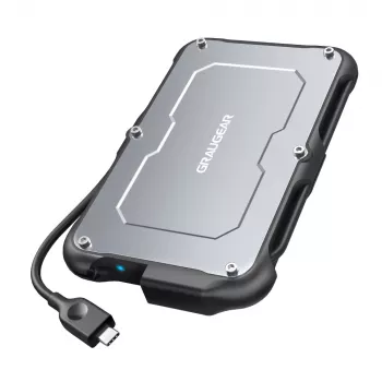 Ārējais HDD/SSD korpuss GRAUGEAR G-2502-C-10G 2.5 collu melns tērauds 6TB