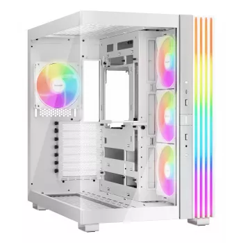 Korpuss datoram be quiet! LIGHT BASE 600 LX White Midi Tower — ATX, sānu logs, ARGB priekšpuse, USB-C, atbalsta 360 mm radiatoru