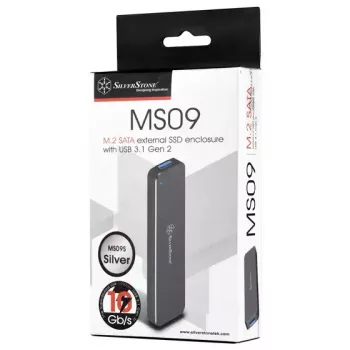 Ārējais SSD korpuss Silverstone MS09 M.2 SATA USB 3.2 Gen 2