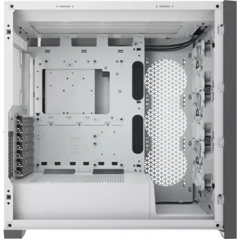 CORSAIR iCUE 5000X RGB - Balts vidēja torņa ATX dators ar rūdīta stikla paneļiem