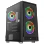 AeroCool Graphite v3 (Graphite-G-BK-v3) ACCM-PB24133.11 Midi Tower datora korpuss, ATX/MicroATX/Mini-ITX, rūdīta stikla sāns, bez barošanas bloka, melns