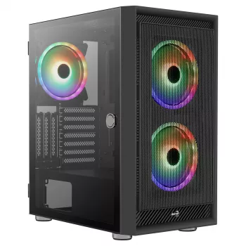 Aerocool GRAPHITEV3 datora korpuss, 3 ARGB 14cm ventilatori