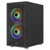 AeroCool Graphite v3 (Graphite-G-BK-v3) ACCM-PB24133.11 Midi Tower datora korpuss, ATX/MicroATX/Mini-ITX, rūdīta stikla sāns, bez barošanas bloka, melns