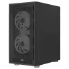 AeroCool Graphite v3 (Graphite-G-BK-v3) ACCM-PB24133.11 Midi Tower datora korpuss, ATX/MicroATX/Mini-ITX, rūdīta stikla sāns, bez barošanas bloka, melns