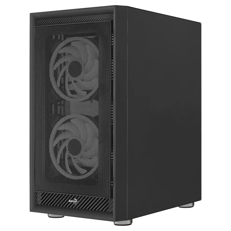 AeroCool Graphite v3 (Graphite-G-BK-v3) ACCM-PB24133.11 Midi Tower datora korpuss, ATX/MicroATX/Mini-ITX, rūdīta stikla sāns, bez barošanas bloka, melns