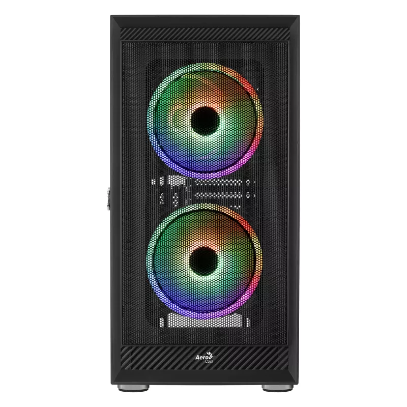 AeroCool Graphite v3 (Graphite-G-BK-v3) ACCM-PB24133.11 Midi Tower datora korpuss, ATX/MicroATX/Mini-ITX, rūdīta stikla sāns, bez barošanas bloka, melns