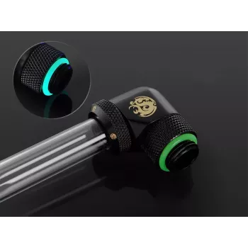 BitsPower BP-MBE90RML misiņa 90° rotējošs savienotājs 1/4 collu vītne melns