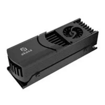 Akasa Gecko Pro LX aktīvais M.2 SSD radiators ar ventilatoru PCIe 5.0, A-M2HS04-BK