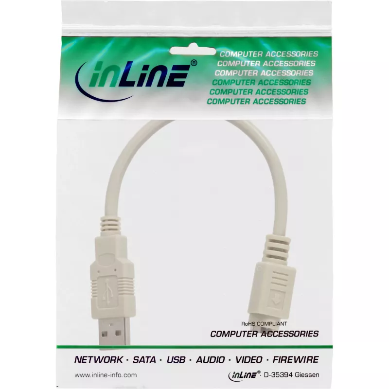USB adaptera kabelis USB Type A vīrišķais / PS/2 sievišķais InLine 33102