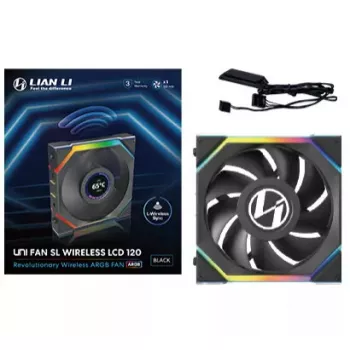 Lian Li UNI FAN SL Wireless LCD 120 12 cm melns 29,5 dB 50.08 cfm