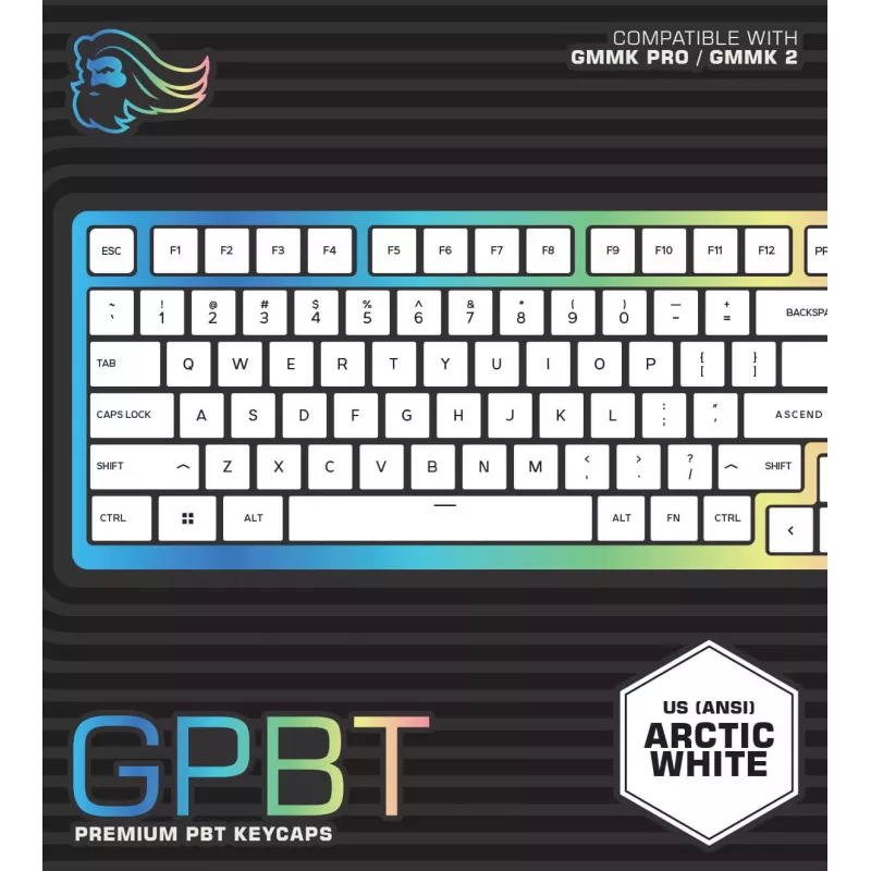 Glorious Gaming GPBT taustiņu vāciņi – balts