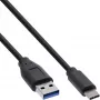 InLine USB 3.2 Gen.1x2 kabelis, USB-C vīriešu / USB-A vīriešu, melns, 0.5 m