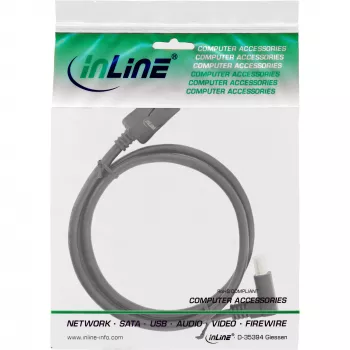 InLine DisplayPort 1.4 kabelis, 8K4K, uz augšu leņķots, melns/zelta, 3m