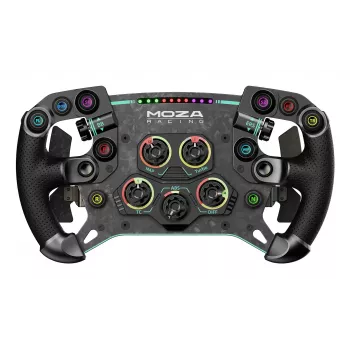 Moza Racing GS V2P stūre — GT stila simkursors, 300 mm, ar oglekļa šķiedru un ādu
