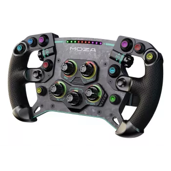 Moza Racing GS V2P stūre — GT stila simkursors, 300 mm, ar oglekļa šķiedru un ādu