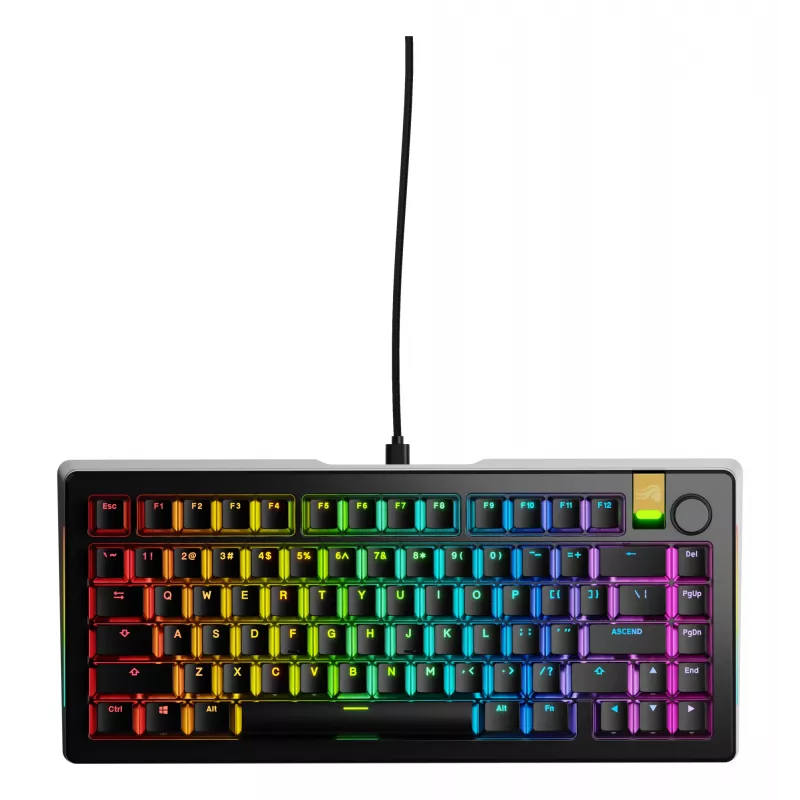Mehāniskā spēļu tastatūra GLORIOUS GMMK 3 PRO HE 75% vadu USB, QWERTY, RGB, melna