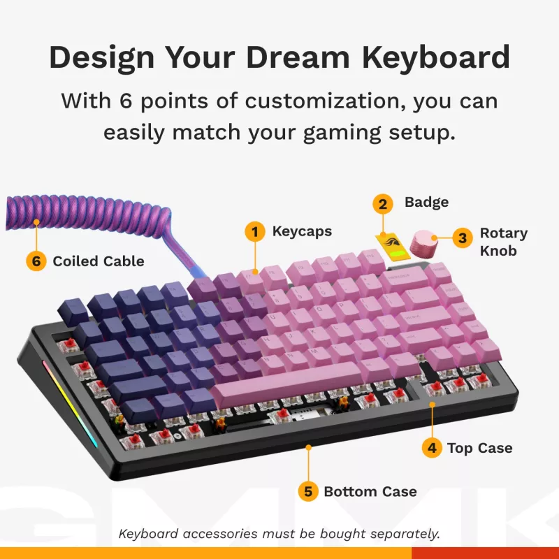 Mehāniskā spēļu tastatūra GLORIOUS GMMK 3 PRO HE 75% vadu USB, QWERTY, RGB, melna