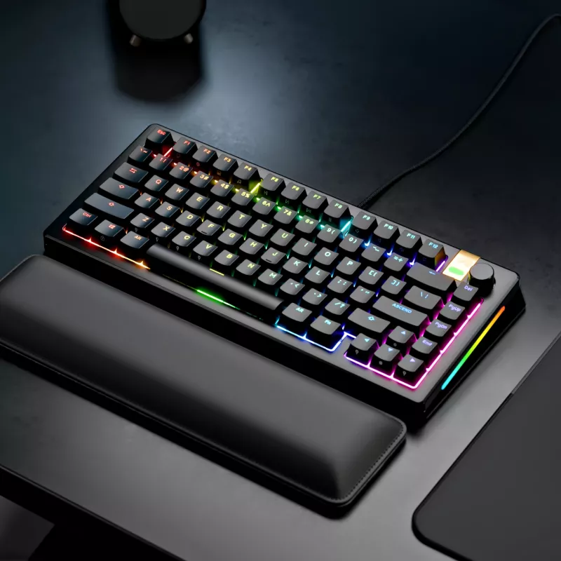 Mehāniskā spēļu tastatūra GLORIOUS GMMK 3 PRO HE 75% vadu USB, QWERTY, RGB, melna