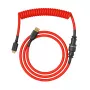 Coiled USB kabelis GLORIOUS GMMK Crimson Red — atdalāms tastatūras kabelis ar spoli