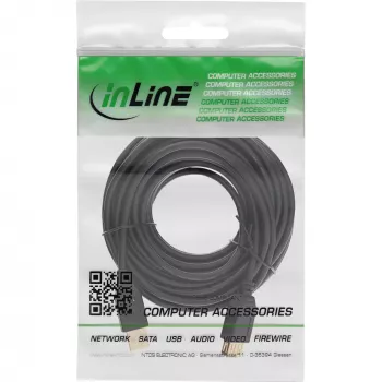 InLine USB 2.0 pagarinātājkabelis A tipa tēviņš/mātīte, apzeltīts, melns, 2m
