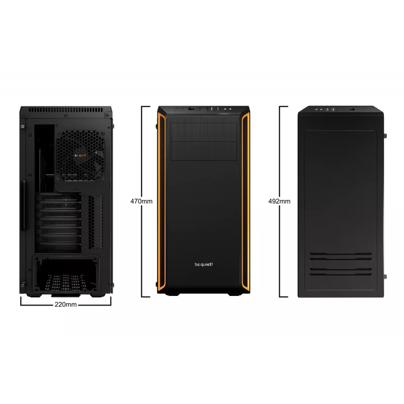 be quiet Pure Base 600 Window Midi Tower Melns, Oranžs
