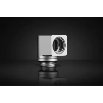 Pielāgojams savienotājs datora dzesēšanas sistēmai EK Water Blocks — misiņš satīna sudrabs/titāns 20.8 mm augstums 16.5 mm diametrs