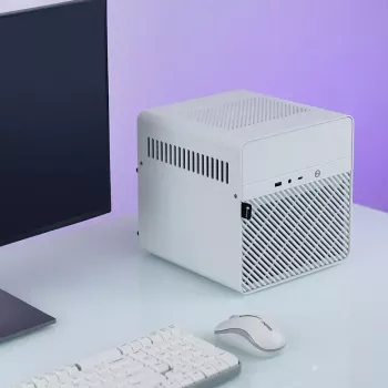 Datora korpuss Jonsbo N2 Cube White SFX 120mm ventilatori 2.5 3.5 HDD