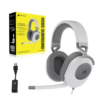 CORSAIR Gaming Headset HS65 - 3.5mm - Surround - Balts