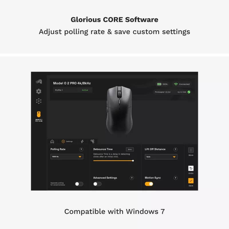 Glorious Gaming Glorious Model O 2 PRO Wireless - 1K Polling - Melns
