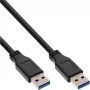InLine USB 3.2 Gen.1 kabelis, A tipa tēviņš / A tipa tēviņš, melns, 0,3 m