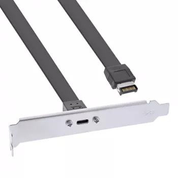 InLine PCI slota kronšteins, USB-C uz USB 3.2 priekšējais panelis Key-A iekšējais, 0,5 m