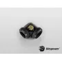 BitsPower Carbon Black BP-CBE90DML kompresijas līkums — misiņa 90° savienotājs, melns oglekļa pārklājums, 1 gab.
