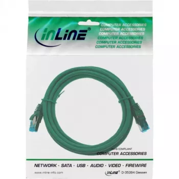 InLine Patch Cable S/FTP PiMF Cat.6A bezhalogēns 500MHz zaļš 0.5m