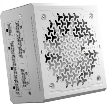 Barošanas bloks CORSAIR RMe Series RM1000e — 1000 W, ATX 3.1, 80 PLUS Gold, pilnībā modulārs, balts, 120 mm ventilators