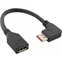 InLine DisplayPort 1.4 adaptera kabelis M/F, 8K4K, leņķveida pa labi, melns/zelta