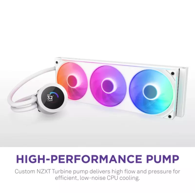Šķidruma dzesēšanas sistēma NZXT Kraken Plus 360 RGB White 500-2400 RPM