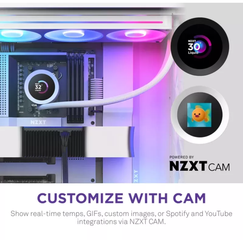 Šķidruma dzesēšanas sistēma NZXT Kraken Plus 360 RGB White 500-2400 RPM
