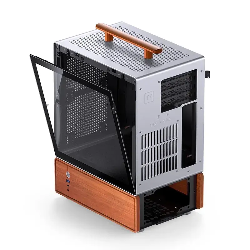 PC korpuss Jonsbo T7 Midi Tower mATX Rūdīts stikls Sudrabs