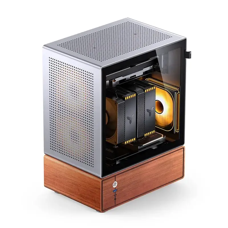 PC korpuss Jonsbo T7 Midi Tower mATX Rūdīts stikls Sudrabs