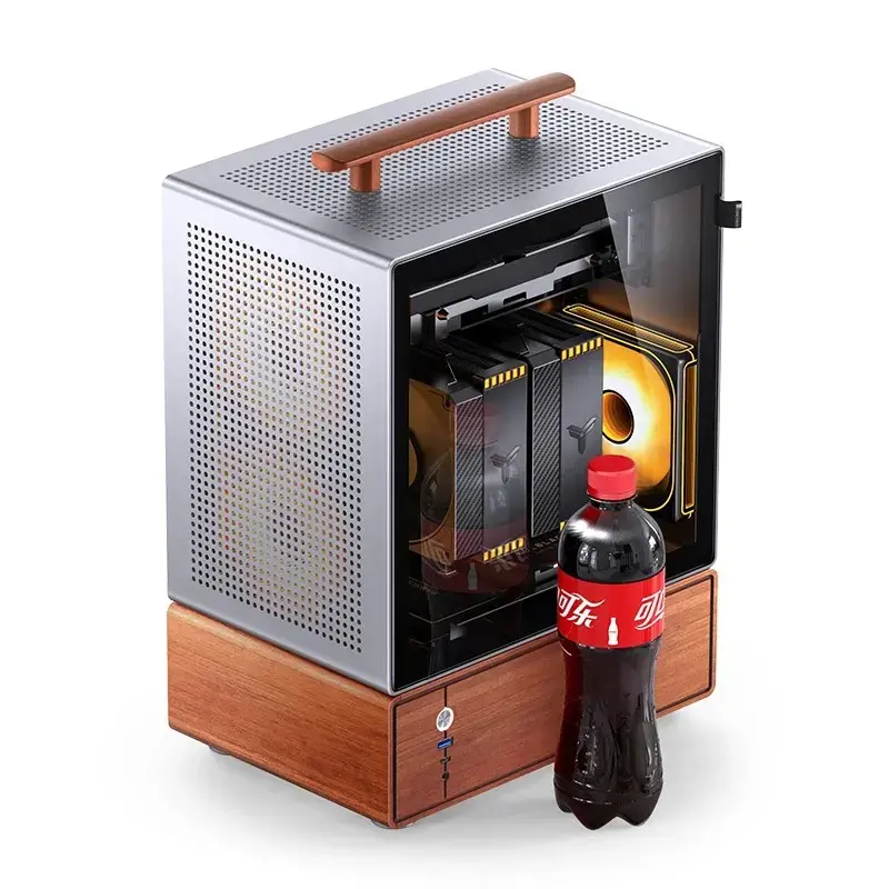 PC korpuss Jonsbo T7 Midi Tower mATX Rūdīts stikls Sudrabs