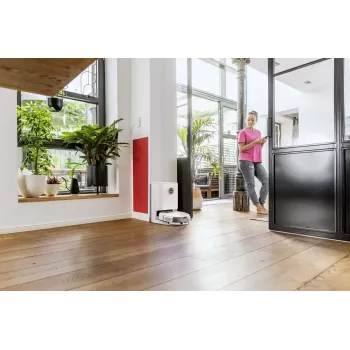 Kärcher RCV 5 uzlādes bāze ar putekļu savākšanas staciju, balta, 4 L putekļu maisa ietilpība, 420×290×460 mm