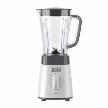 Galda blenderis Black & Decker BXJB500E — 1,5 L stikla trauks, 500 W, 2 ātrumi, pulsācija, ledus drupināšana