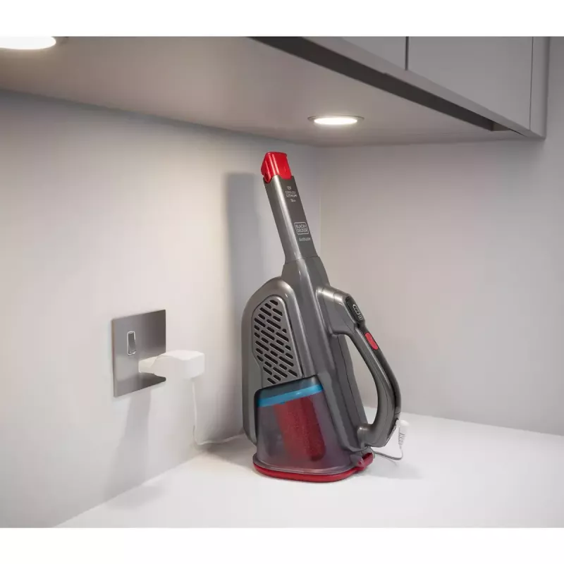 Black & Decker BHHV315J-QW bezvadu rokas putekļsūcējs bez maisiņa, melns/sarkans