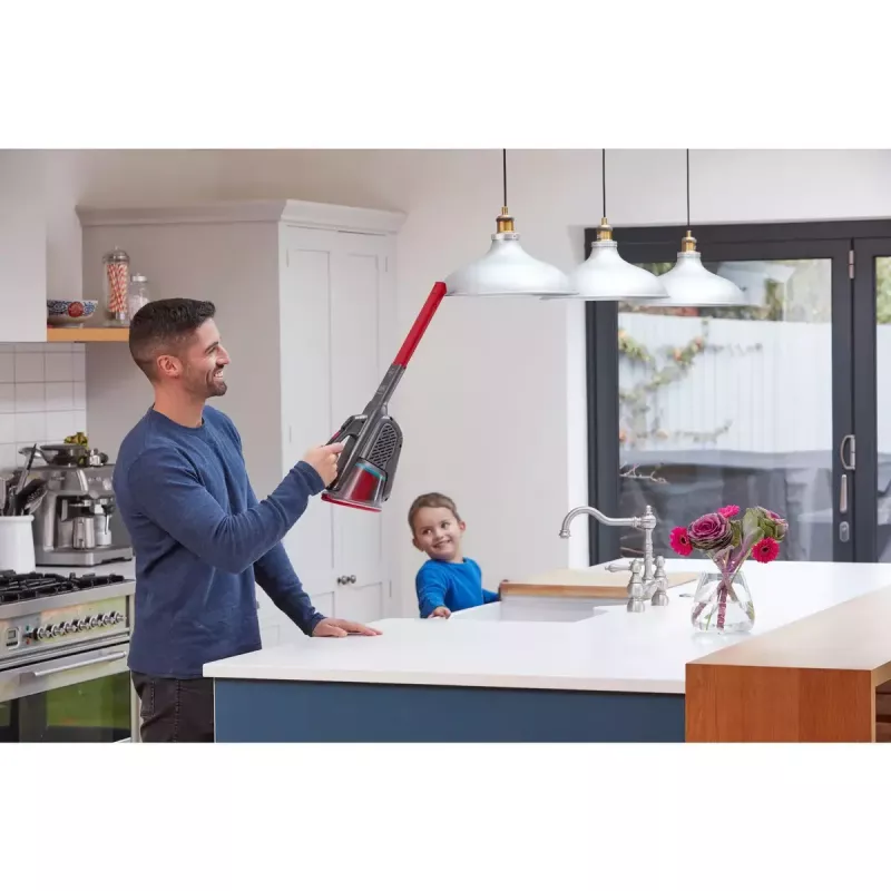 Black & Decker BHHV315J-QW bezvadu rokas putekļsūcējs bez maisiņa, melns/sarkans