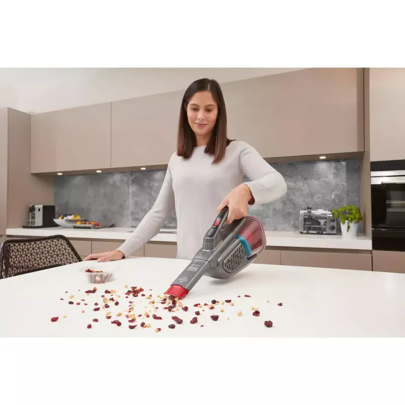 Black & Decker BHHV315J-QW bezvadu rokas putekļsūcējs bez maisiņa, melns/sarkans
