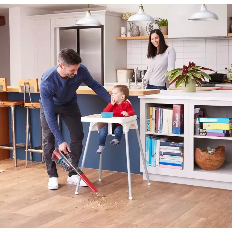 Black & Decker BHHV315J-QW bezvadu rokas putekļsūcējs bez maisiņa, melns/sarkans
