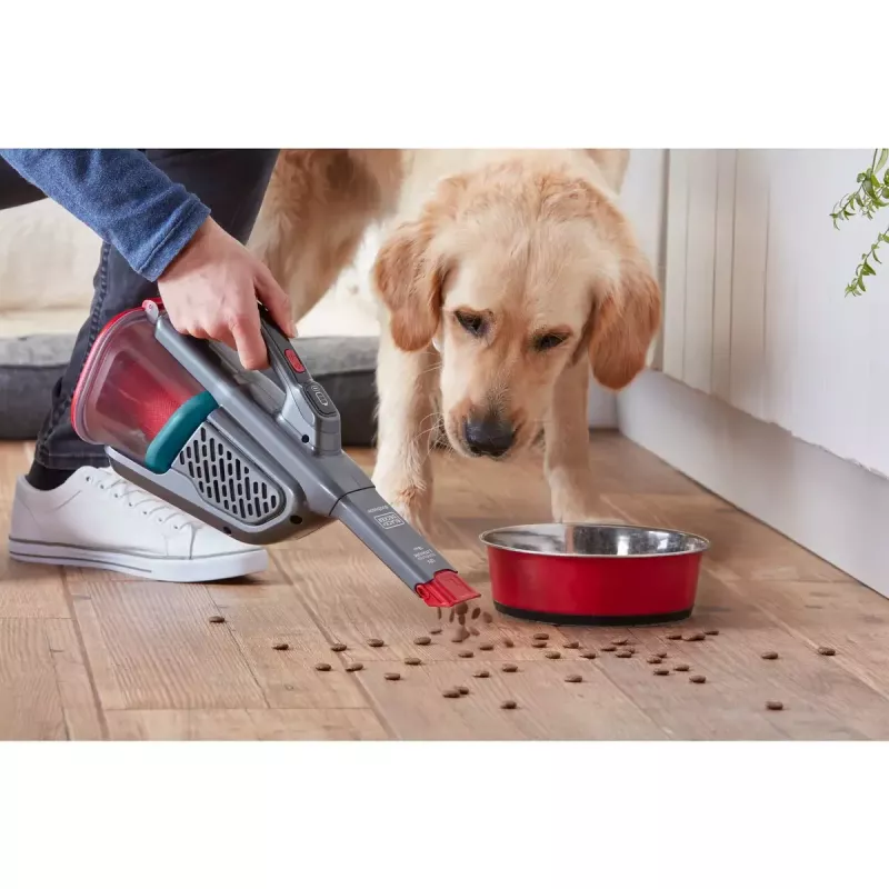 Black & Decker BHHV315J-QW bezvadu rokas putekļsūcējs bez maisiņa, melns/sarkans