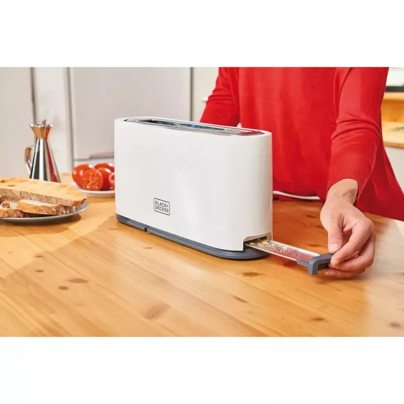 Toaster Black & Decker BXTO1001E 1 šķēle 1000 W Balts, 7 grauzdēšanas līmeņi, gara sprauga
