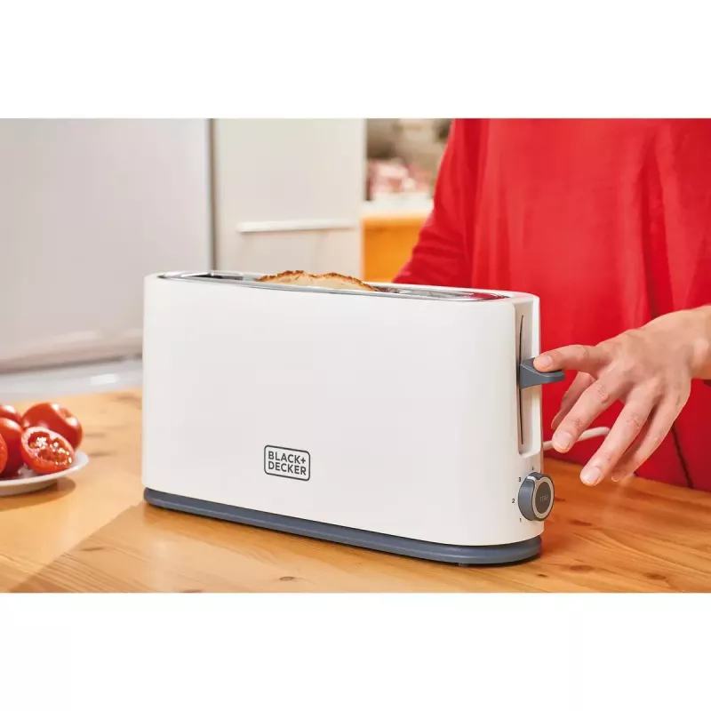 Toaster Black & Decker BXTO1001E 1 šķēle 1000 W Balts, 7 grauzdēšanas līmeņi, gara sprauga